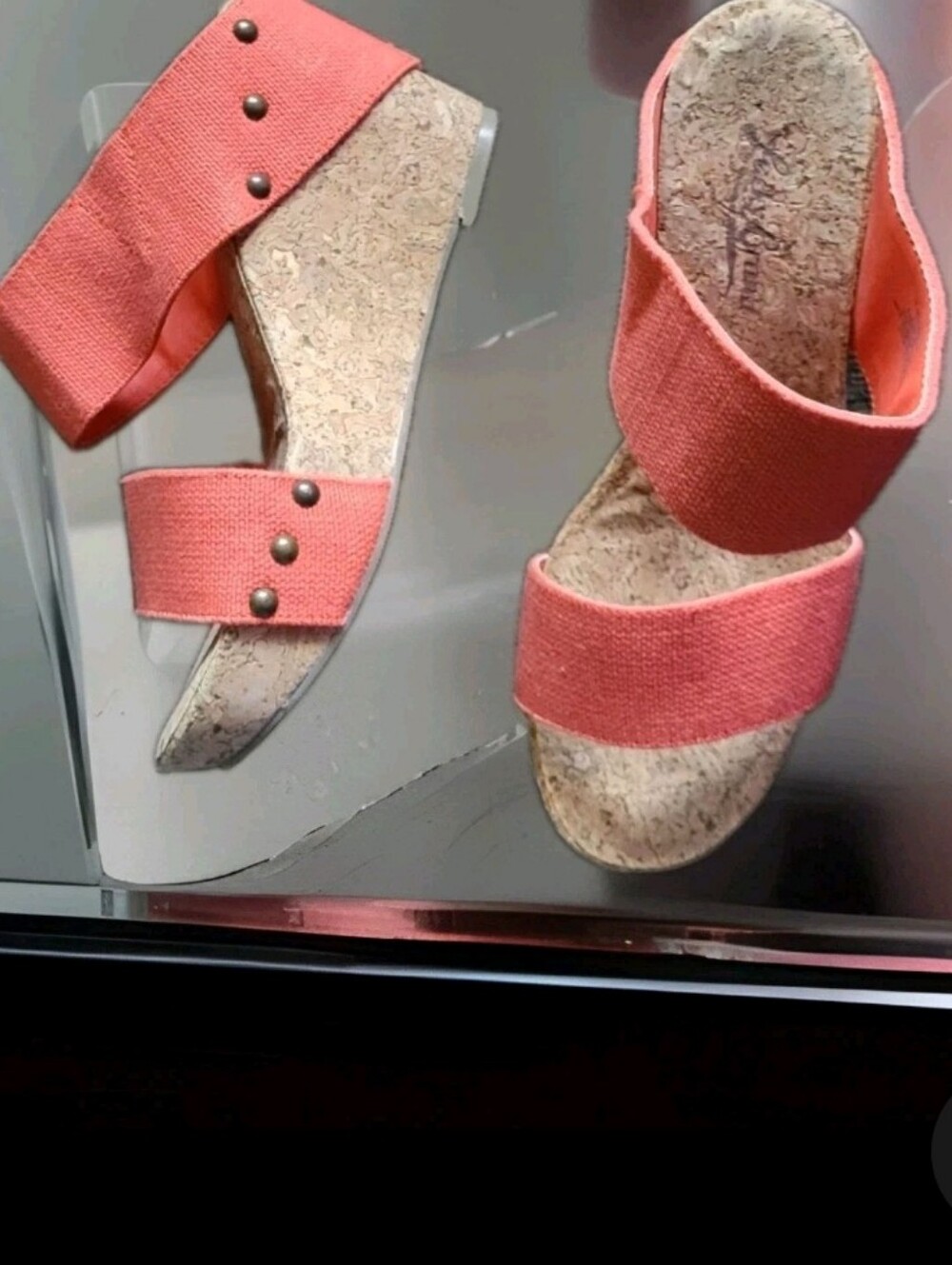 Lucky Brand Women's LP. Magnolia 2 Sandal Size 7B Cork Wedge Heel Straps